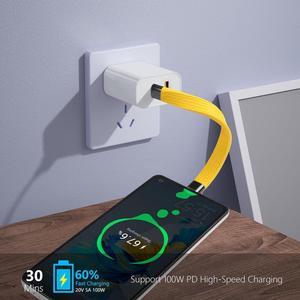 40Gbps USB4 Type C Extension Cable 100W PD Fast Charging 8K USB C to USB C Flat Slim FPC Data Cable for Laptop & Phone (Male to Male)