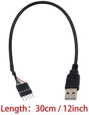 USB to USB Motherboard Header Cable, USB 2.0 Type A Male to 5 Pin Male Header Dupont Cable Cord 30CM/12IN (2 Pack) USB to USB Motherboard Header Cable, USB 2.0 Type A Male to 5 Pin Male Header Dupont Cable Cord 30CM/12IN (2 Pack)