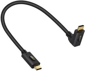 USB C to USB C Cable Short 1ft, 90 Degree Type C to Type C Cable, 240W Fast Charging, 40Gbps Data, 8K@60hz Video, Up Down Angle Thunderbolt 4 Cable for Steam Deck, Switch, MacBook