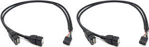 USB Header Splitter - 10 Pin Motherboard to Dual USB 2.0 Female Extender Cable (2AF/10 Pin 0.5M)