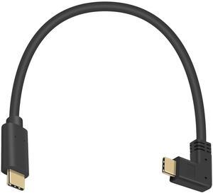 USB C to USB C Cable Short 1ft, USB 3.1 Right Angle 90 Degree Type C Cable, 60W & 10Gbps Type C Fast Charger Cord Compatible for Galaxy S20, MacBook Pro