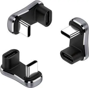 USB C U Shape Adapter, (3Pack) USB C 180 Degree Adapter for Steam Deck, 20Gbps USB C to USB C Adpter (Type C 3.2 PD 140W) Wider USB C Angle Adapter for Laptop, Phone, USB C Hub