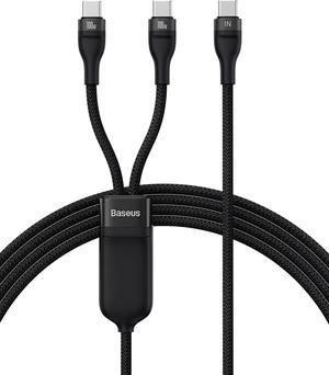 USB C Cable 100W 4.9FT 5A Type C Charger Cable Fast Charging 2 in 1 Multi Charging Cable, Nylon Braided USB C to USB C Cable for AIR/Mini 6 MacBook Galaxy S22 21 S10 Note