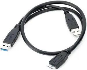 Dual USB3.0 A Male to Micro USB 3.0 Y cable with Extra Power for Mobile HDD 0.5M