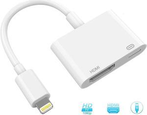 Lightning to HDMI Adapter, Compatible with iPhone iPad, Digital AV Adapter 1080p HD TV Connector Cord Compatible with iPhone Xs Max XR 8 7 6Plus, iPad Pro Mini Air to TV Projector