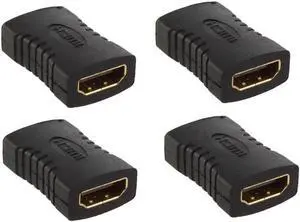 3D&4K Supported HDMI (Female) to HDMI (Female) Connector Adapter for TV Stick, Roku Stick, Chromecast, Xbox, PS4, PS3, Nintendo Switch, 4Pack