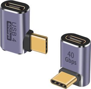 USB C Right Angle Adapter 40G (Two Styles), 90 Degree USB C Male to Female Adapter for Steam Deck, MacBook, Meta Quest, Phone