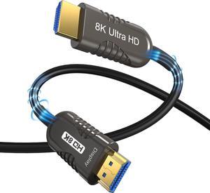 8K Fiber Optic HDMI Cable 50ft, Ultra 48Gbps Unidirectional High Speed HDMI 2.1 Cable 8K@60Hz 4K@120Hz Dynamic HDR/eARC/HDCP 2.3, Compatible with PS5/4, AVR, Projector, LG/Samsung/Sony TV
