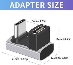 180 Degree USB C to USB C Adapter 8K 240W 40G, USB C 180 Degree Female to Male Adapter, USB C Extension for Thunderbolt 4/3, ROG Ally, Steam Deck, Switch, Dock, Mac, Tablet, iPhone 16 15 1Pack