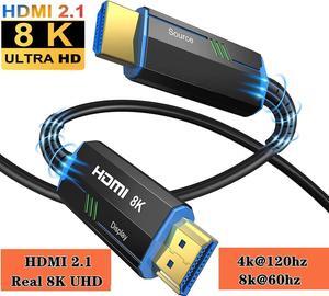8K HDMI Fiber Optic Cable HDMI 2.1 Fiber Support 8K@60Hz, 4K@120Hz, 48Gbps, eARC, HDCP2.2, 4:4:4, 30ft
