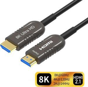 8K Fiber Optic HDMI Cable 16Feet 48Gbps 8K60Hz 4K120Hz Dynamic HDR eARC HDCP2.2/2.3 for RTX4080/4090/3080/3090, Xbox S/X, PS5/4, AVR, Projector, LG/Samsung/Sony TV
