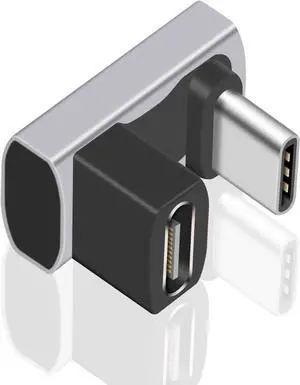 180 Degree USB C to USB C Adapter 8K 240W 40G, USB C 180 Degree Female to Male Adapter, USB C Extension for Thunderbolt 4/3, ROG Ally, Steam Deck, Switch, Dock, Mac, Tablet, iPhone 16 15 1Pack