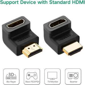 HDMI Connector 90 And 270 Degree Right Angle Male to Female 4K Converter Extender for 1080P HDTV PC HDMI Adapter