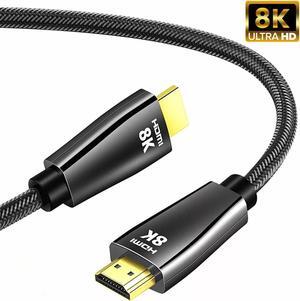 8K HDMI Cable 2.1 3.3FT, Slim 48Gbps High Speed HDMI Braided Cord-4K@120Hz 144Hz 8K@60Hz, HDCP 2.2&2.3, Dynamic HDR,eARC,DTS:X,RTX 3090,Dolby Compatible with PS5/PS4/X-Box/Roku TV/HDTV/Blu-ray/LG