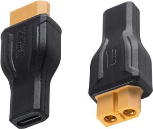 USB C to XT60 Adapter 2Pack, USB Type-C Female to XT60 Female Charging Connector, USB C to XT60 Extension Adapter 100W 20V/5A for Model, Energy Storage Power, Outdoor Power, Monitor Power