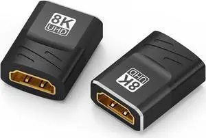 2-Pack 8K HDMI-compatible Extender 2.1 Cable Adapter Female to Female Cable Converter for HDTV PS4 PS5 Laptop 4K HDMI Extender Female to Female