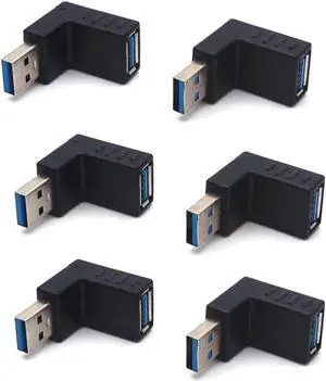 USB 3.0 A Male to A Female Connector 90 Degree Angle L Shape Converter Plug Data Adapter 3Pairs Up + Down