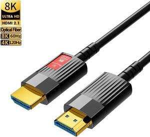 Fiber Optic 8K HDMI 2.1 Cable 48Gbps 16ft, Ultra High Speed HDMI Cable, 8K@60Hz 4K@120Hz Dynamic HDR HDCP 2.2&2.3 eARC HDMI Cord Compatible with PS5/Xbox/Apple TV/LG/Samsung