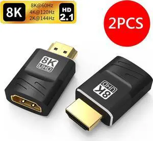 2 Pack HDMI Adapter HDMI Male to Female Adapter Support 8K@60Hz / 3D&4K HDMI Extender