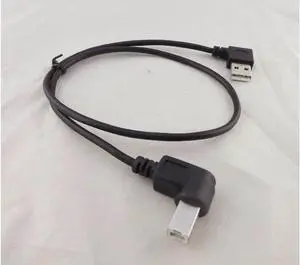 10pcs USB 2.0 A Male Right Angle To USB B Male Right Angle Printer Scanner Cable 50cm