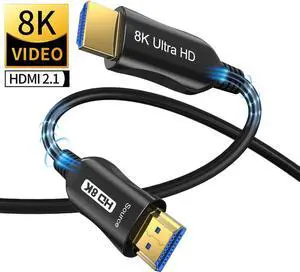8K Fiber Optic HDMI Cable 16ft/5m HDMI Cable 2.1 Supports High Speed 48Gbps Dynamic HDR10+ HDCP2.2/2.3 eARC for TV LCD Laptop PS3 PS4 [TJ-A018]