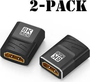 2-Pack HDMI 2.1 Adapter Female to Female Converter Extender 8K 60Hz HD HDMI-Compatible Extension for HDTV Loptop TV Box HDMI Extender