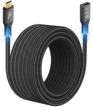 20Gbps USB C 3.2 Extension Cable, 10FT USBC 3.2 Gen2 Type-c Male to Female Extender Cable Ultra HD 4K@60Hz 240W Charging 20Gbps Data Transfer Compatible with External SSD eGPU