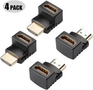 4Pack 270 Degree and 90 Degree HDMI Adapter (Right Angle HDMI) with 4K and HDR Support