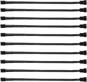 10Pack 4-Pin Case Male to Female PWM Fan Splitter Cable 10.6inch Sleeved Braided Adapter Computer PC Fan Power Extension Cable Converter for Computer ATX Case Compatible 3-Pin/4-Pin Cooling Fan Cable