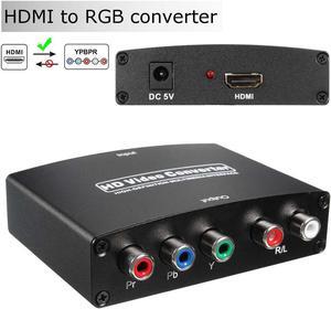 HDMI to YPbPr Scaler Converter- HDMI to Component Video 1080P (YPbPr) RGB + R/L Converter Adapter Support Coaxial for PS3, PS4, Blu-ray Player, DVD, Xbox, Notebook[with Scaler Function] (Black)