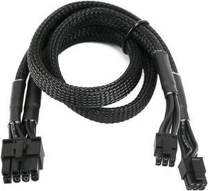 Dual Mini 6 Pin to 8 Pin PCI Express Video Card Power Adapter Braided Sleeved Cable for Mac Pro Tower/Power Mac G5 15-inches(2Pack)