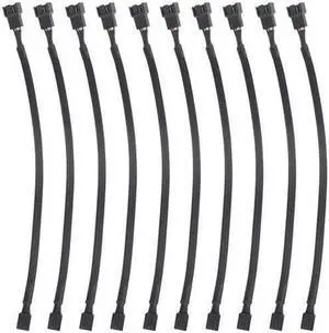 10 PCS 10" 4 Pin PWM Fan Extension Power Cable Computer PC Fan Power Extension Cable for Computer ATX Case