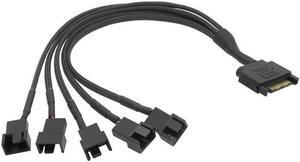 Fan Extension Power Splitter Cable Connector PC 1 to 5 4-Pin Cooling Hub Splitter Cable 12V SATA Power Supply Adapter(Five)