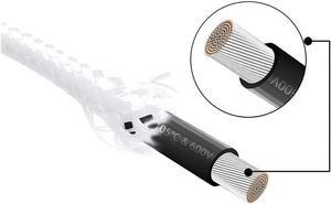 Power Supply Sleeved Cable, Extension PC Kit, 18AWG 24Pin ATX / 8 (4+4) Pin EPS / 8 (6+2) Pin PCI-E Power Supply PSU Cable with Combs, 30CM White