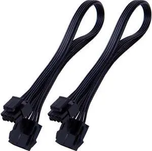EPS 8 Pin Power Extension Cable, ATX CPU 8 Pin Female to 8(4+4) Pin Male EPS Extension Cable for Motherboard 12 Inches (2 Pack)