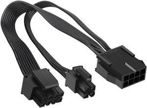 2 Pack EPS12V CPU 8 Pin Female to CPU ATX 8 Pin and ATX 4 Pin Male Power Supply Extension Cable EPS 12V for Motherboard 10.6 inch