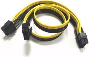 30-inch 8-Pin PCIe Male to Dual PCIe 8-Pin (6+2Pin) Male Graphics Video Card Cable Adapter