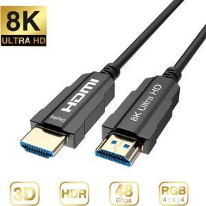 Fiber HDMI Cable 8K HDR 60Hz HDMI Fiber Optic Cable 2.0b Support 8K@60Hz,4K@120Hz, 48Gbps, CEC, EDID, eARC, HDCP2.2, 3D, Compatible with Apple TV, Roku, Xbox, PS4, 10m 33ft