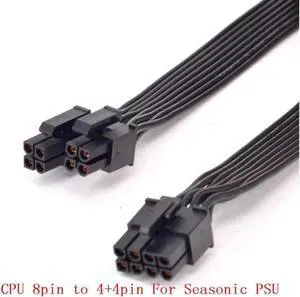 CPU 8pin to 4+4pin Power Supply Cable ATX 12V P4 to P8 for Seasonic KM3 Series X-750 X-850 SS-1050XP3 SS-1200XP3 M12II Evo Series 520 620 650 750 850 Snow Silent 750 1050 FOCUS PLUS Gold SSR-850FX