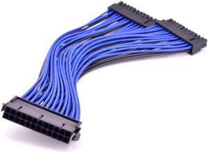 24Pin 1 to 2 Power Supply Extension Cable ATX 24 Pin Male to Female Power Port Cable 20+4 Pin Desktop Internal PSU cable 30CM