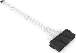 16Pin to 3 * 8(6+2) Pin PCIE GPU Cables Sleeved PSU Extension Cable Mini 12+4 Pin Connector Graphics Card Power Supply RTX 3090Ti 16AWG White