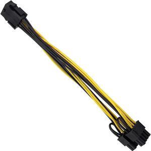 PCIe 8 Pin Female to Dual 8 Pin (6+2) Male PCI Express Adapter Power Cable PCIE Splitter Cable 12.5 Inches (1 Pack)