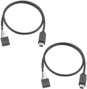Mini USB to Motherboard Cable 1.65FT/50CM, Mini USB Male to 9pin Female Cable forcomputer motherboards 2pack