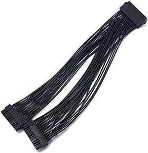 ATX 24Pin 1 to 2 Port Power Supply Extension Cable PSU Male to Female Splitter 24PIN Extension Cable 32cm