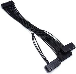 24Pin Dual PSU Power Extension Cable PC Three Power Supply Synchronization Cable Connector 12.6 Inches / 32cm