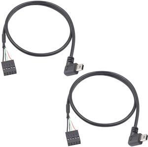 Mini USB to Motherboard Cable, Right Angled Mini USB Male to 9 Pin Motherboard Female Adapter Dupont Extended Cable1.5FT/50CM