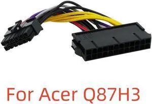 14cm 24Pin To 12Pin Power Cable ATX 24-Pin Female To 12-Pin Male PSU Converter Adapter For Q87H3 18AWG Computer Accessories
