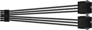 12PIN transfer 2×8PIN Extension Cable Power Supply Sleeved Synchronized PSU Extension Kit Black