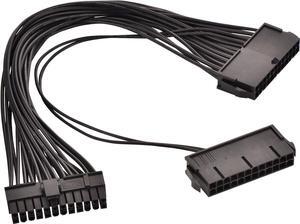 24 Pin Main Second Dual PSU ATX Power Supply Motherboard Adapter Cable 32 cm/12.6 In
