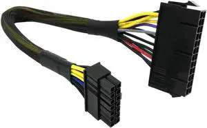 24 Pin to 14 Pin ATX PSU Main Power Adapter Braided Sleeved Cable for IBM/L-enovo PCs and Servers 12-inch(30cm)